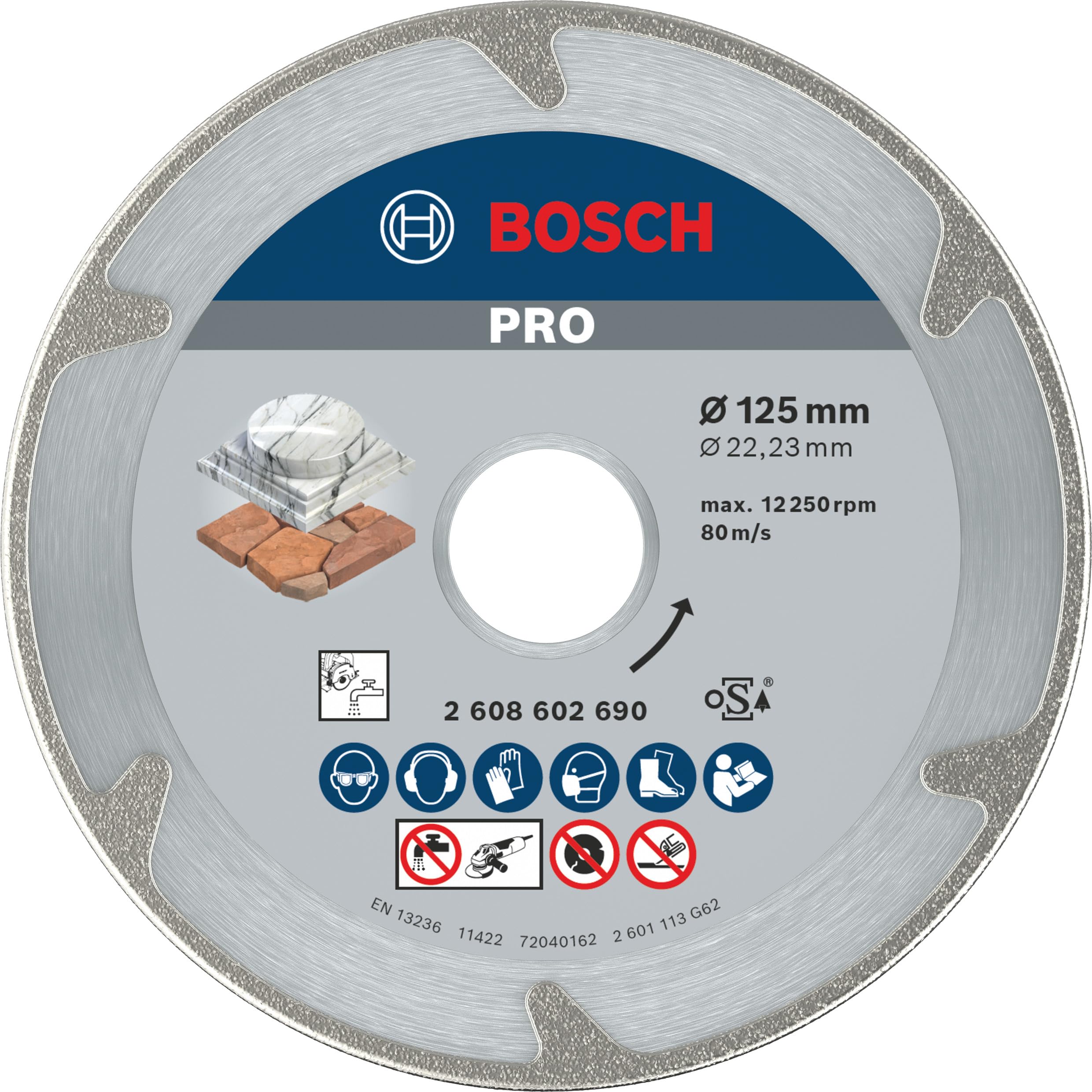 Bosch 2 608 602 690 - Disco de corte de diamante Best for Marble - 125 x 22,23 x 2,2 x 3 mm (pack de 1)