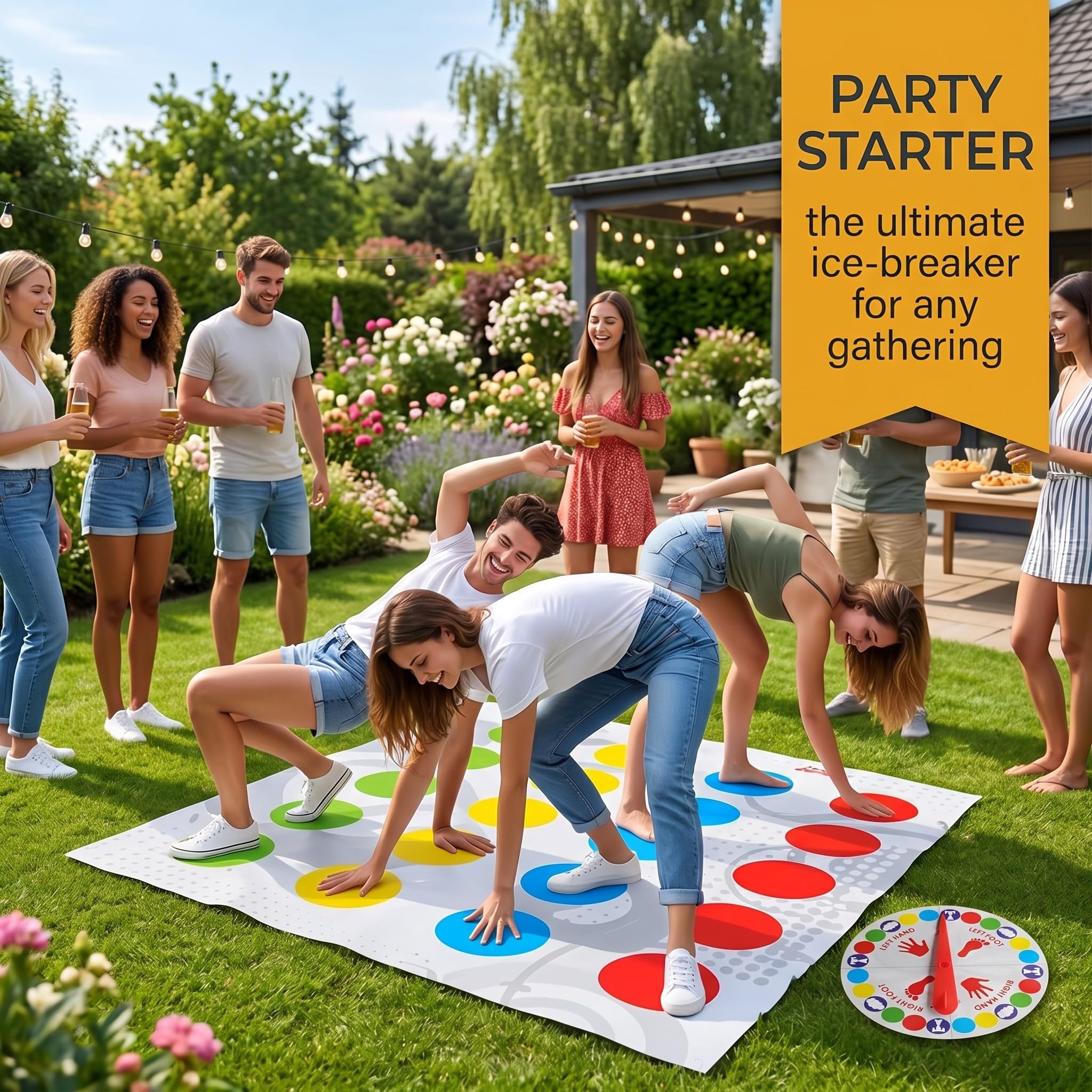 Twister Juego Infantil,Twisting Game Partir de 6 Años, Juego de Piso Familiar con Alfombrilla de Juego, lustige Spiel für Interinen und Ausraußen