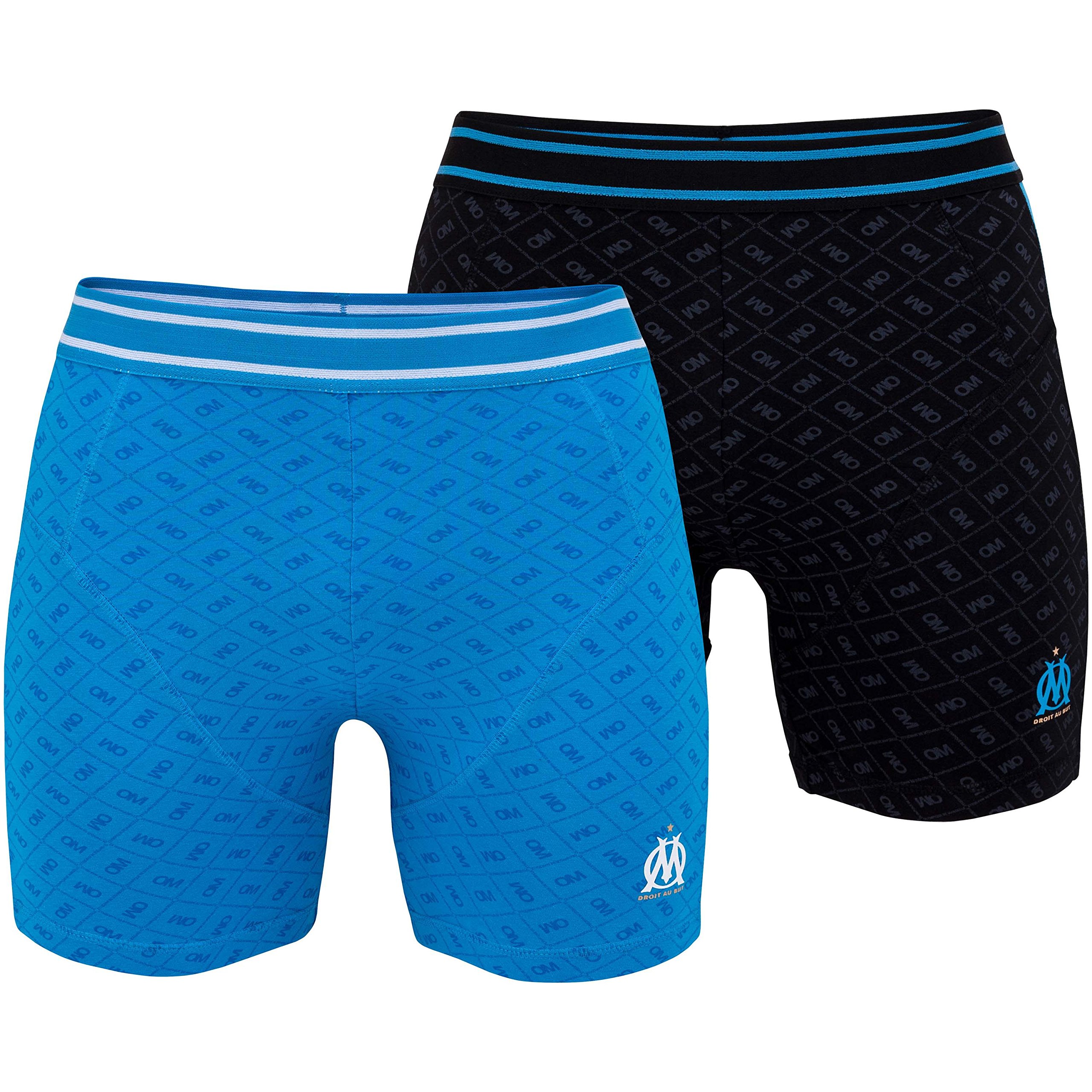 OLYMPIQUE DE MARSEILLE Lot de 2 Boxers Om - Collection Officielle Taille Adulte Homme