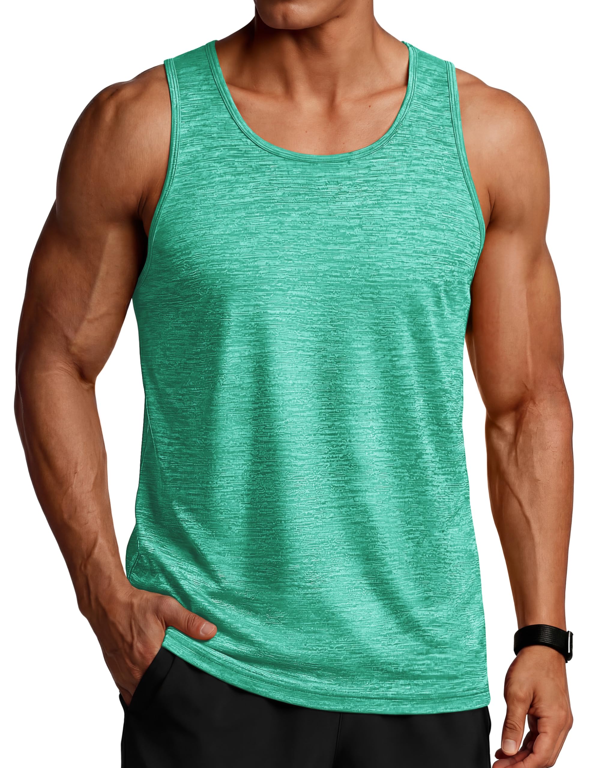 TACVASEN Men's Tank Tops Quick Dry Sleeveless Workout Muscle Shirt Athletic Bodybuilding Gym Performance Tee Shirts
