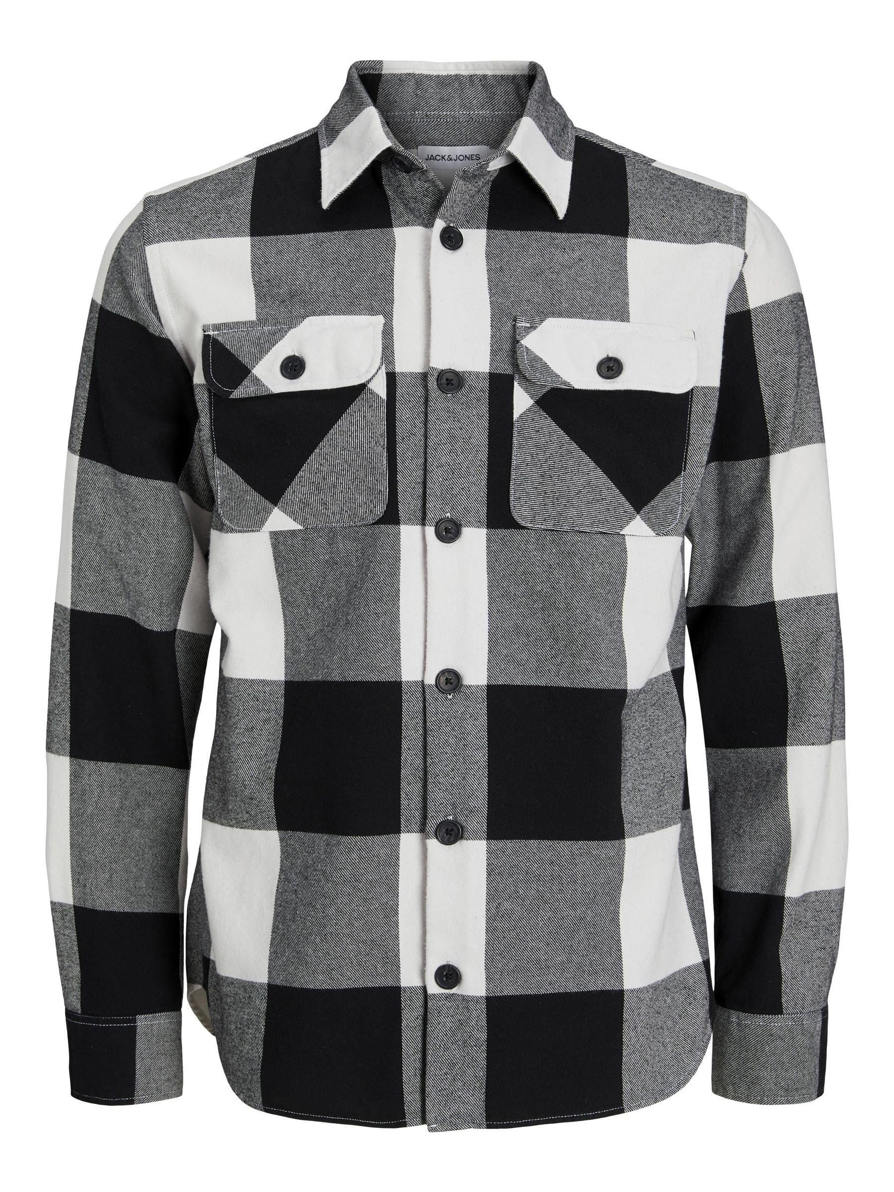 Jack And Jones Men's Buffalo Check Overshirt - Whisper White - XS