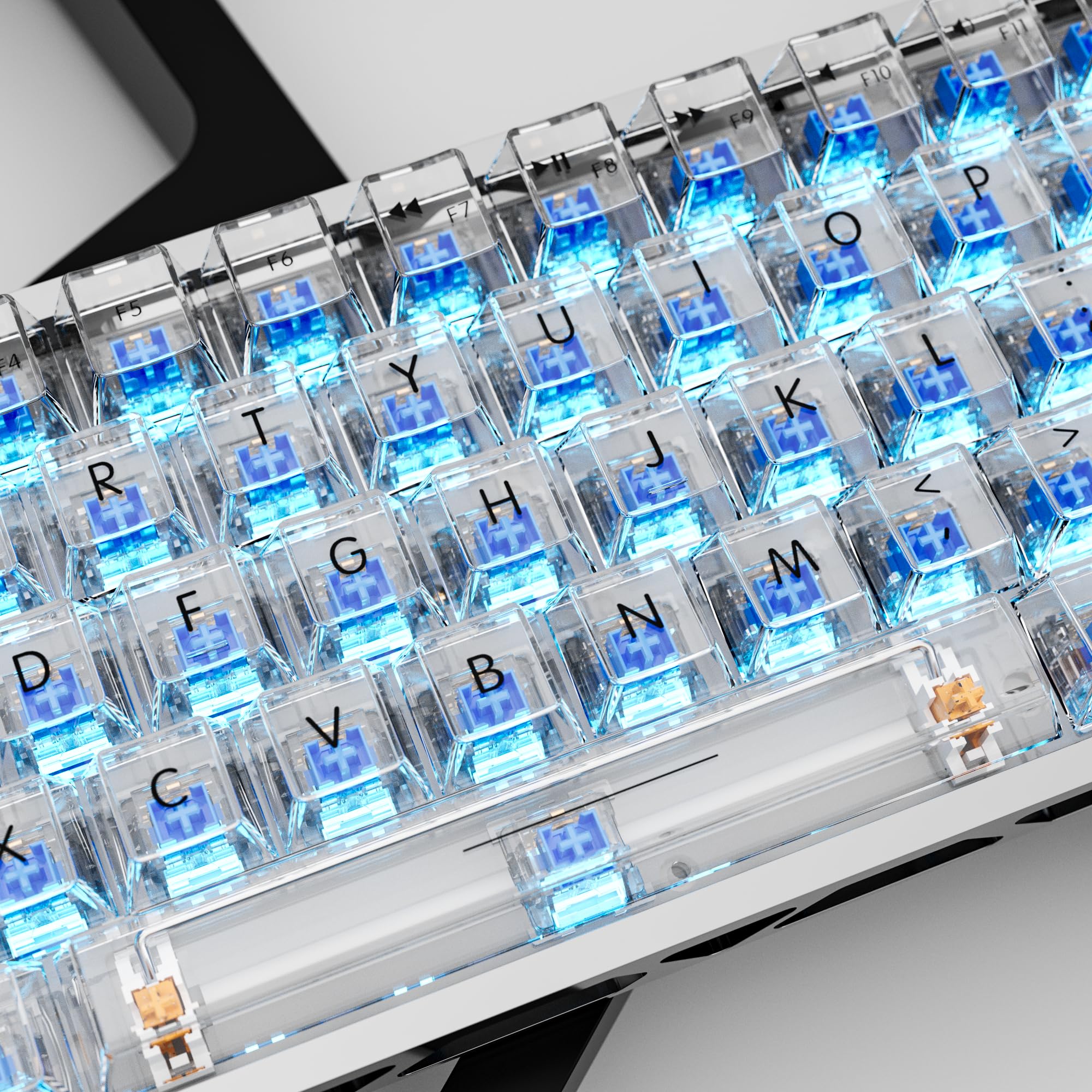 Outemu Lot de 200 interrupteurs bleus cristal, 10 porte-clés