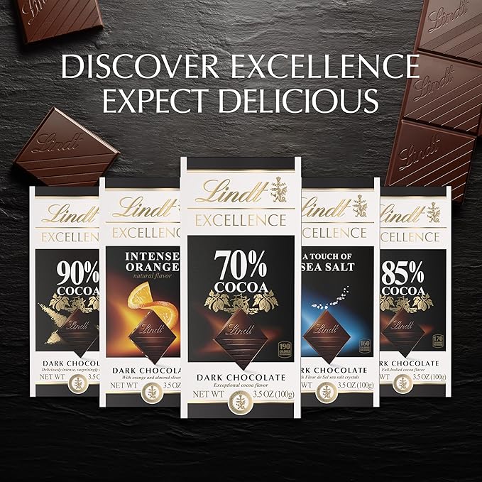Lindt EXCELLENCE Barra Chocolate Amargo Caramelo y Sal Marina 3.5 oz (Pack 12) miniatura 7