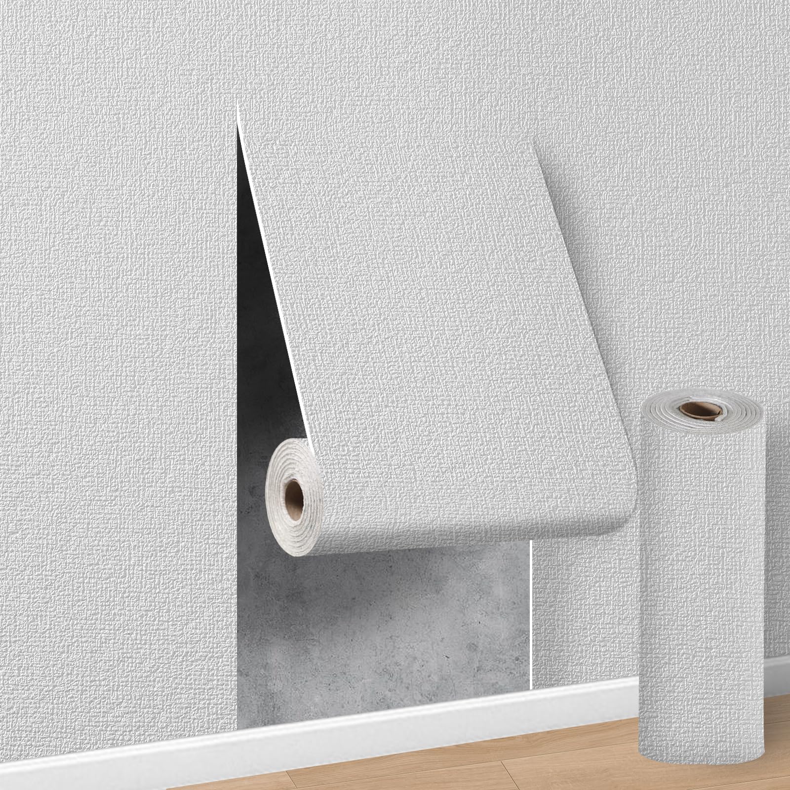 50 x 1000cm=54 sq.ft White Self Adhesive Thermal Wallpaper,Peel and Stick Wall Panels ,3mm Thick Waterproof Insulating Wall paper for Kitchen,Living Room,Bedroom,Thermal Wallpaper for Cold Walls,5Roll