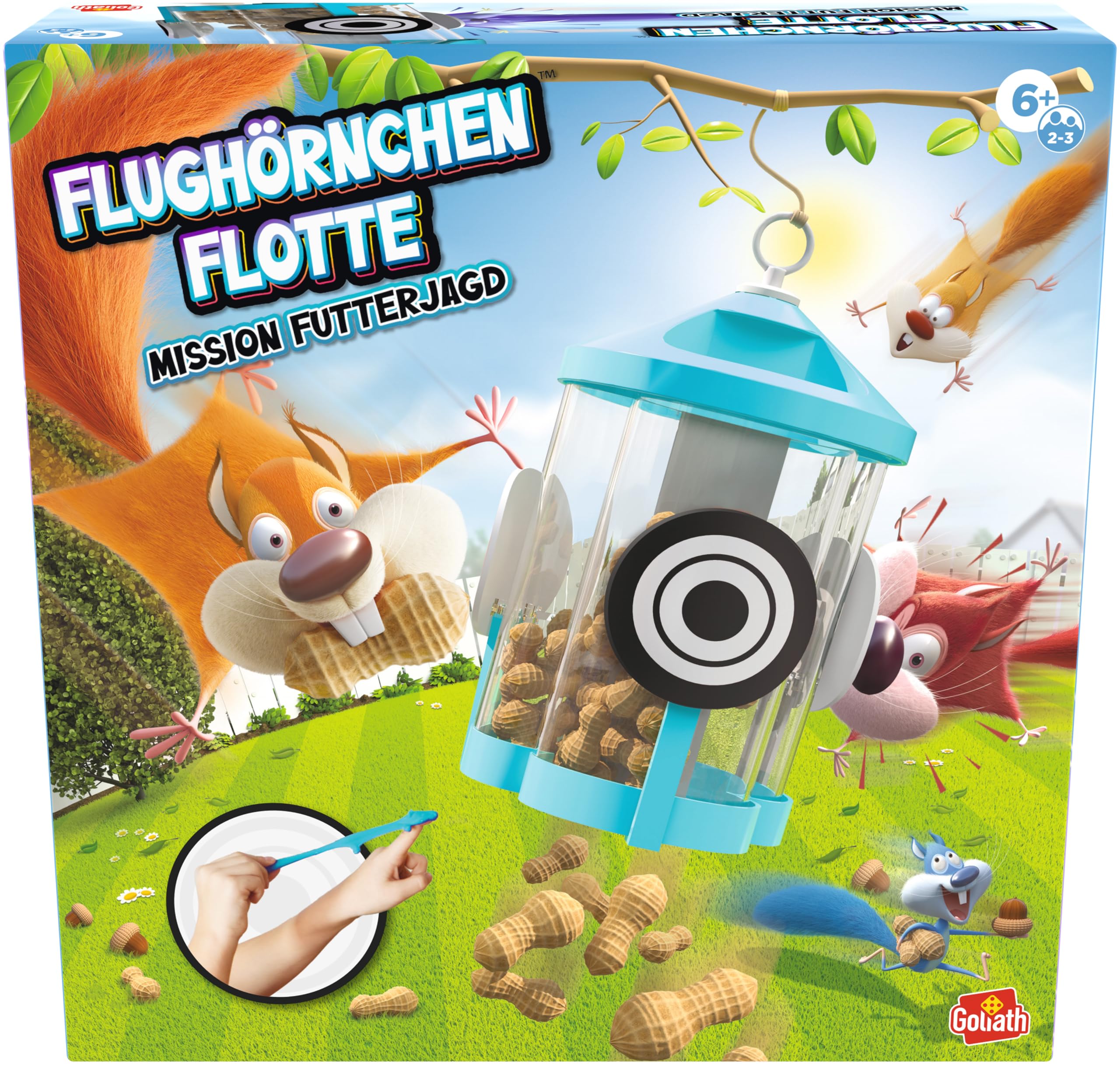 Goliath Flying squirrel fleet, children's game from 6 years, game for 2 or 3 players, board game that promotes hand-eye coordination