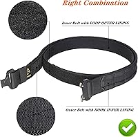 Vista 4 de TACNEX Cinturón Interior para Servicio - Cinturón Táctico Bajo de Forro de Bucle de 1.5