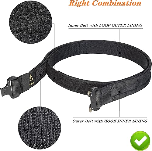 Miniatura 4 de TACNEX Cinturón Interior para Servicio - Cinturón Táctico Bajo de Forro de Bucle de 1.5