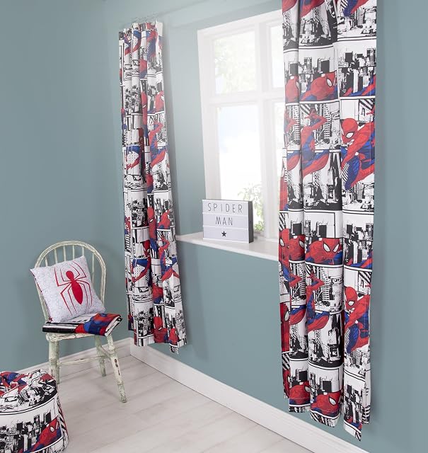 Disney Spiderman Metropolis | Childrens Bedroom 72 Inch Curtains | Perfect For Any Boys Bedroom