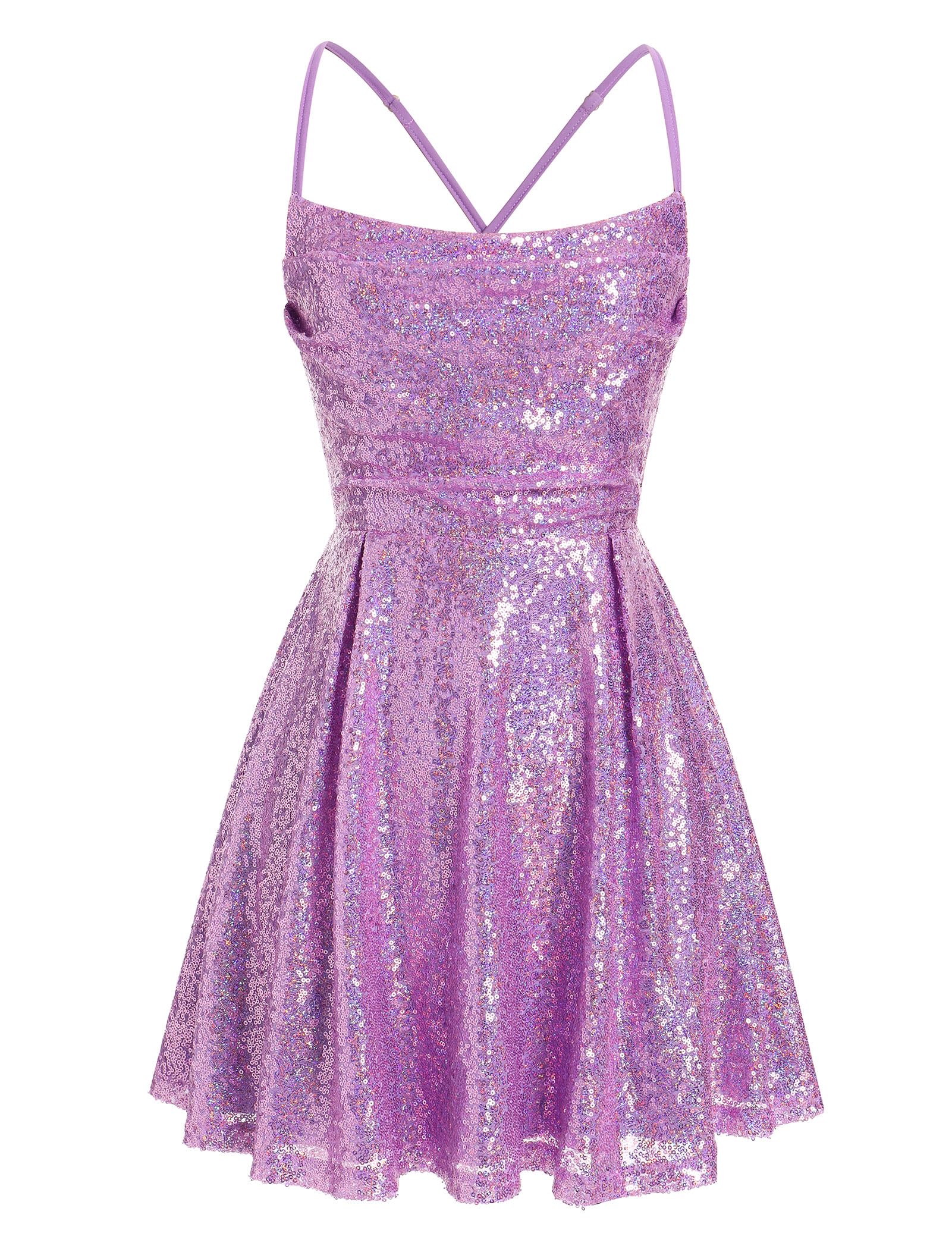 ODIZLI Vestido corto sexy de lentejuelas brillantes con purpurina y lazo en la espalda para mujer, vestido de baile de graduación