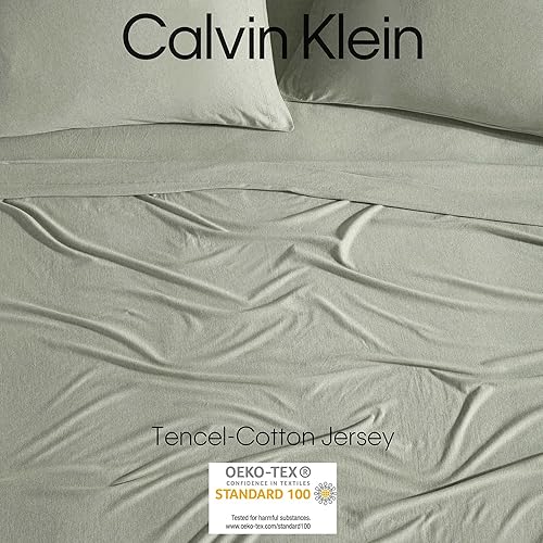 Miniatura 7 de Calvin Klein - Juego de sábanas tamaño King, ropa de cama de mezcla de algodón naturalmente suave - Sábanas con fundas de almohada a juego y sábana