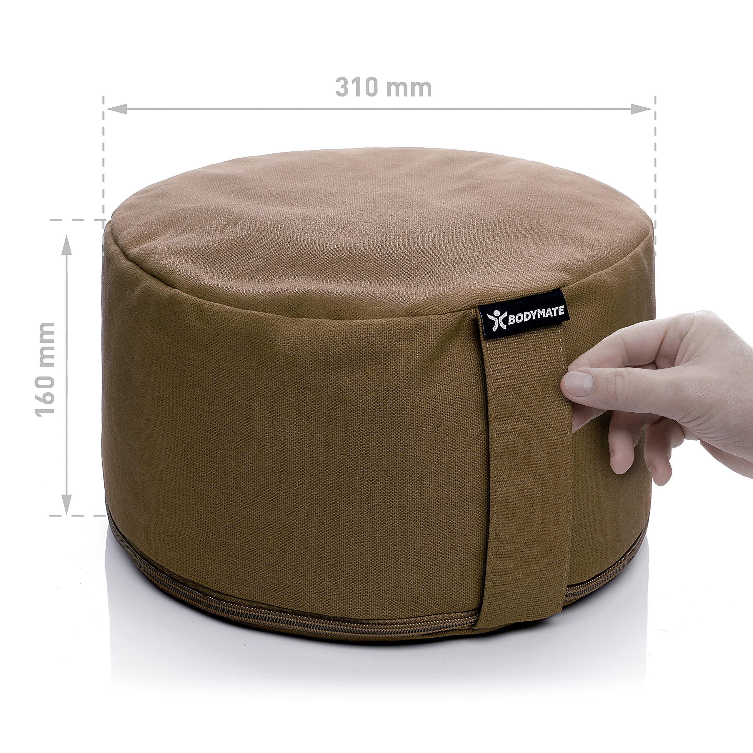 Cuscino Da Yoga E Meditazione BODYMATE - Imbottito In Gusci Di Grano Saraceno, Cotone (31cm) - Foto 10