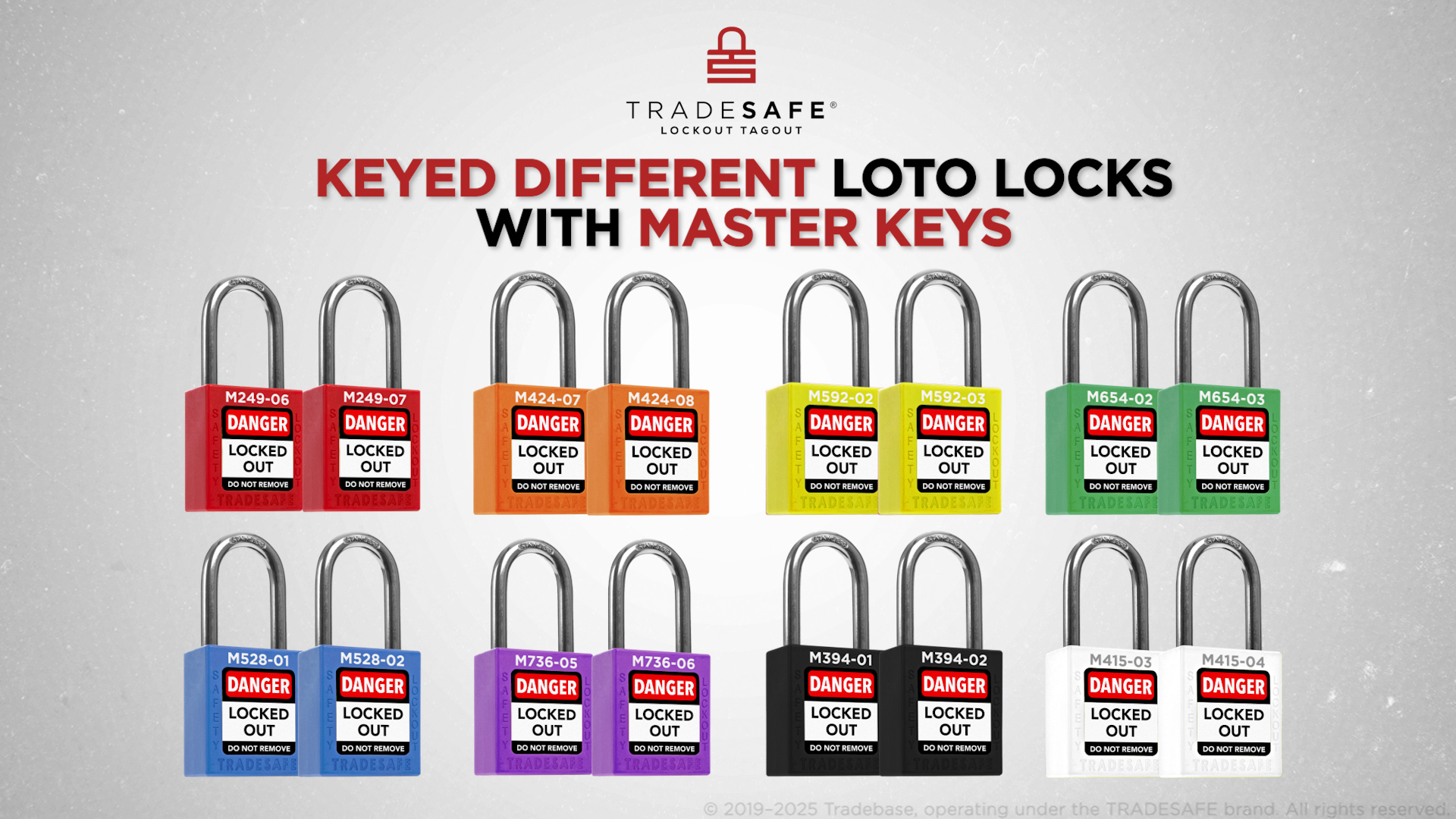 Image of TRADESAFE Lockout Tagout Locks Set with Master Keys - 10 Orange Loto Locks Keyed Different, OSHA Compliant Lock Out Tag Out Padlocks for Lockout Tagout Kit, 2 Keys Per Lock