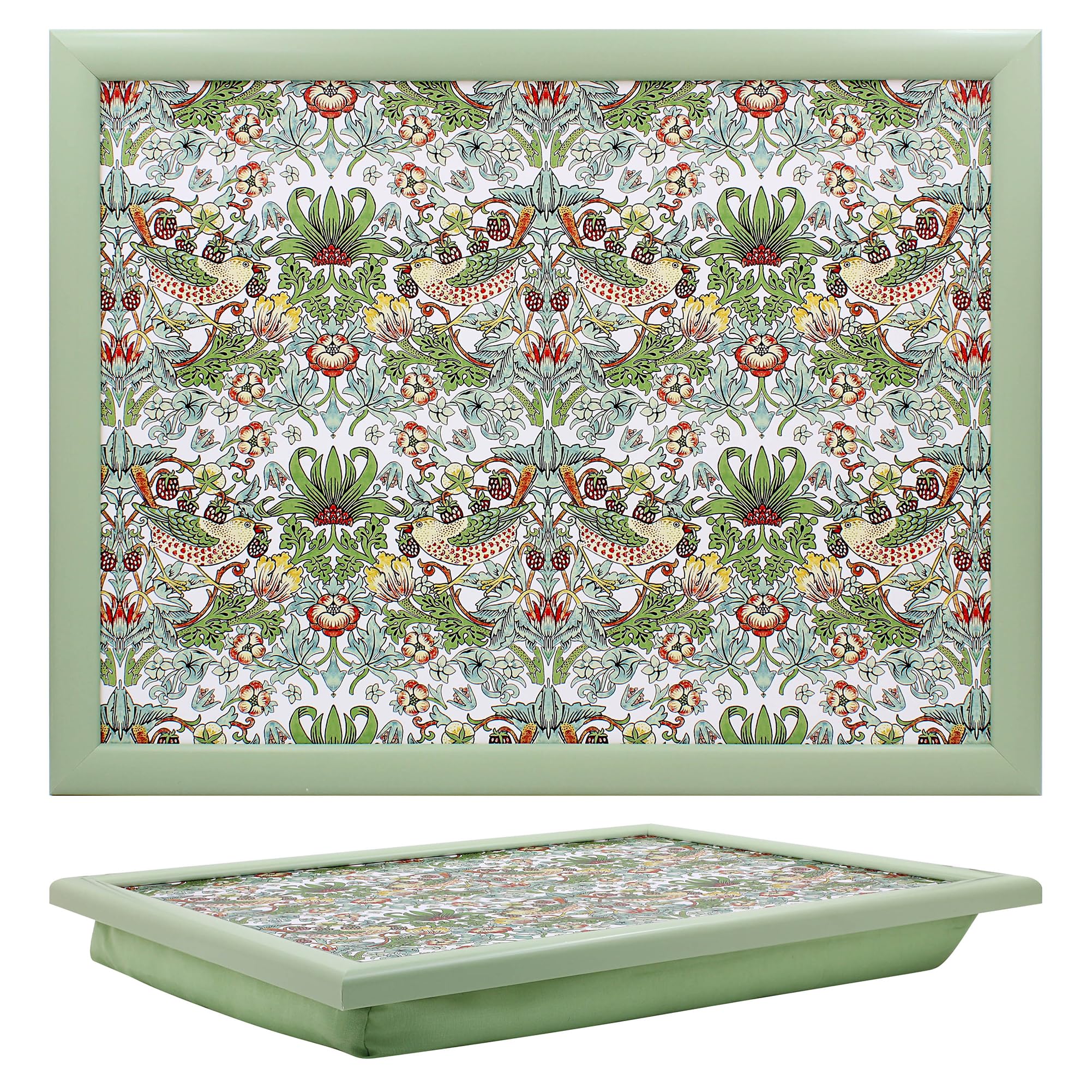 The Leonardo Collection William Morris Strawberry Thief Laptray With Bean Bag for Serving Dishes | Lovely Lap Trays for Eating on Lap for Dinner or Breatfast | Newly Designed Food Trays for Lap โ image 1