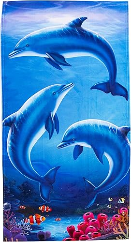 Northwest Toalla de playa clásica, 30 x 60 pulgadas, diseño de delfín