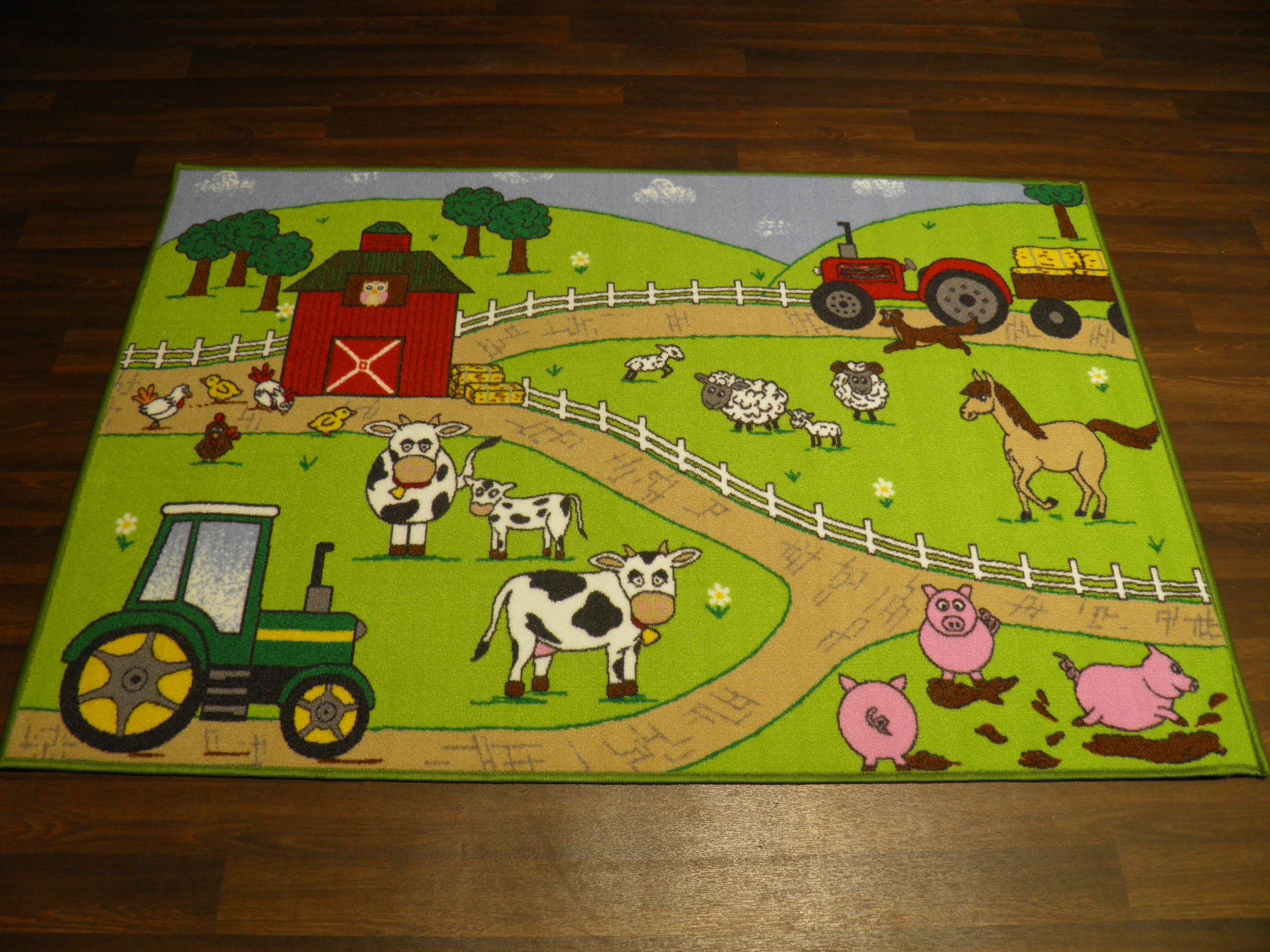Non Slip Kids Farm Large Play Mat/Rug 100cm x 150cm Hours of Fun