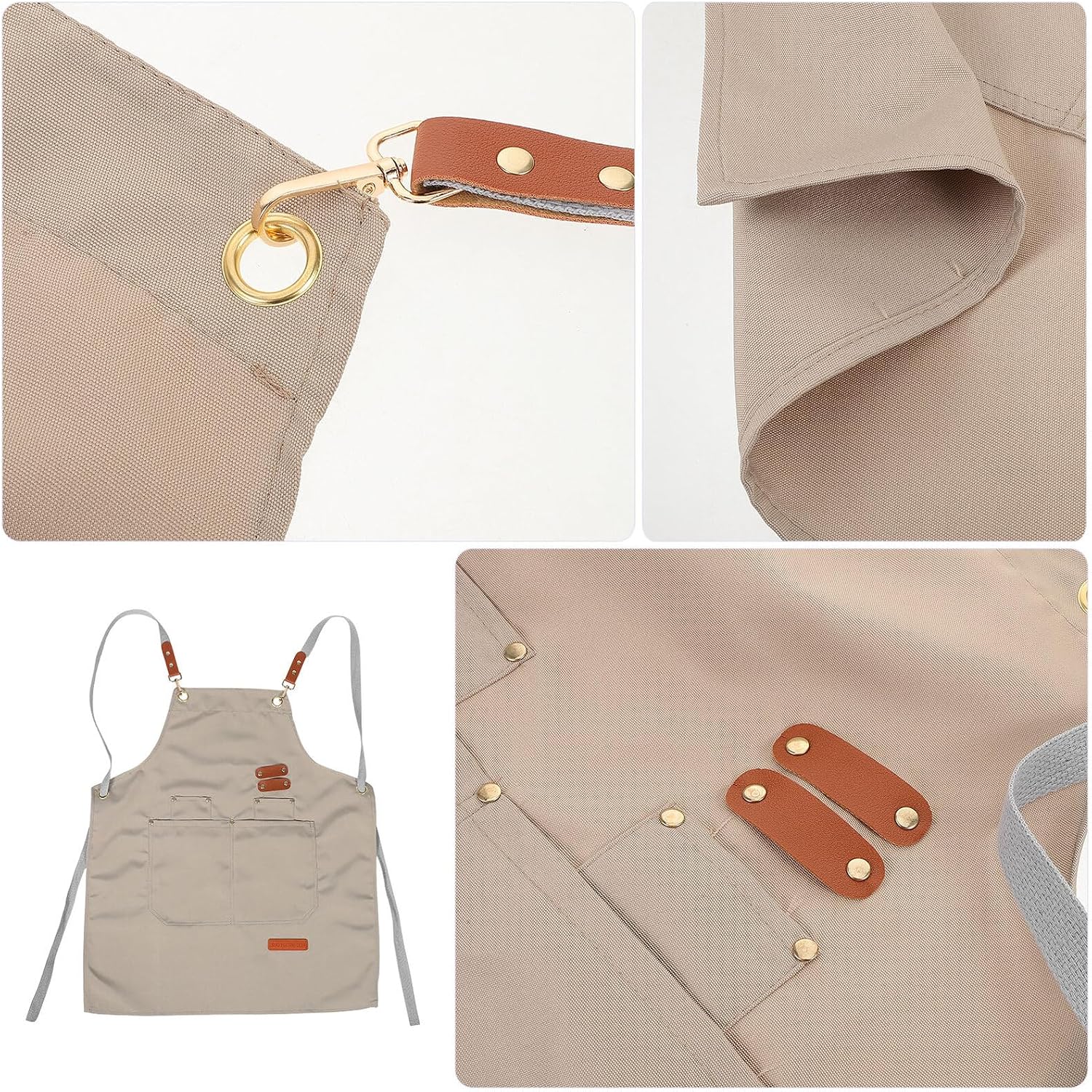 Waterproof Canvas Art Apron for Painting and Crafting, ’s Smock with Dual Pockets, 60x50cm Water-resistant Apron for School, Pottery, and Baking Activities