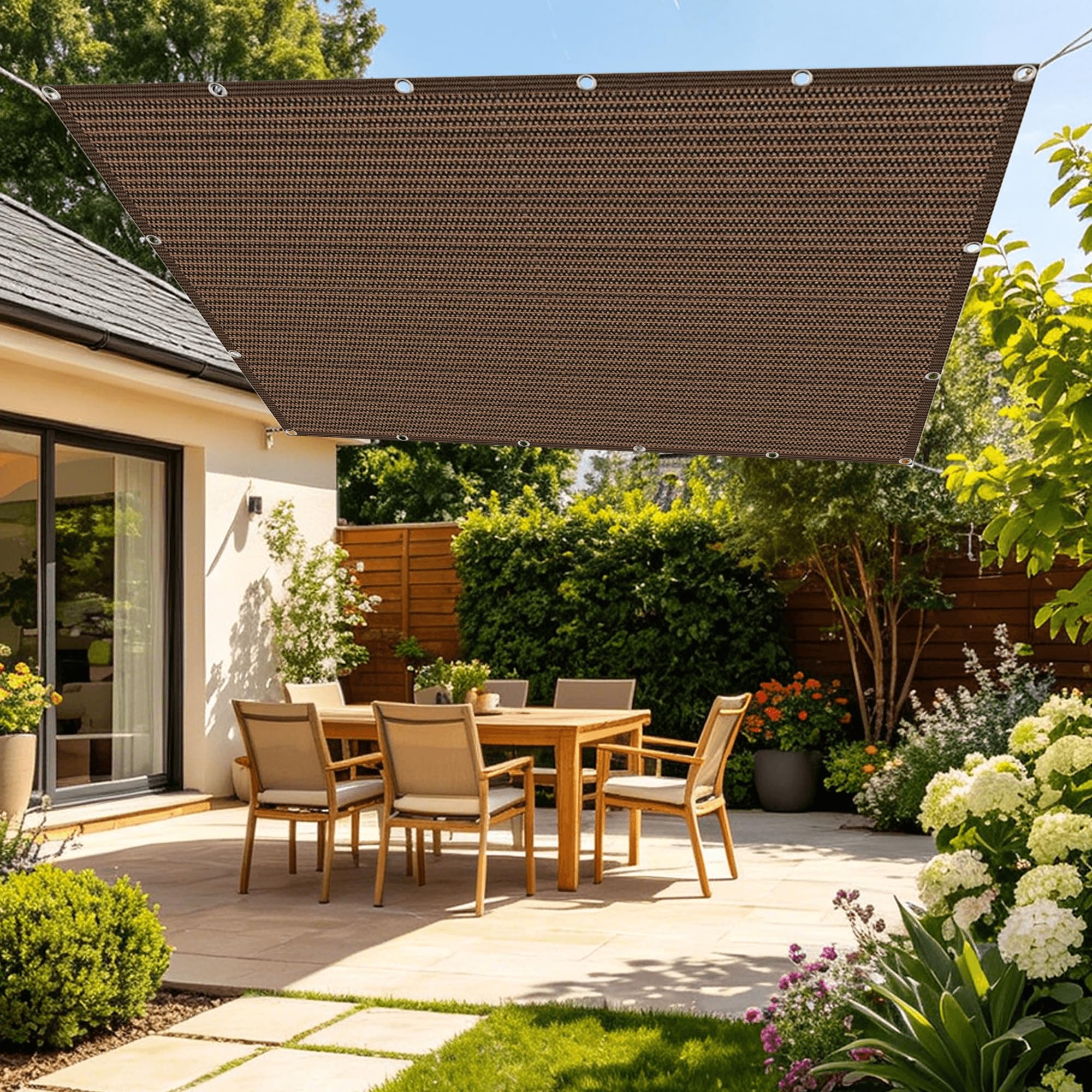 Filet d'ombrage marron 90x400 cm pour brise-vue de pergola et protection jardin