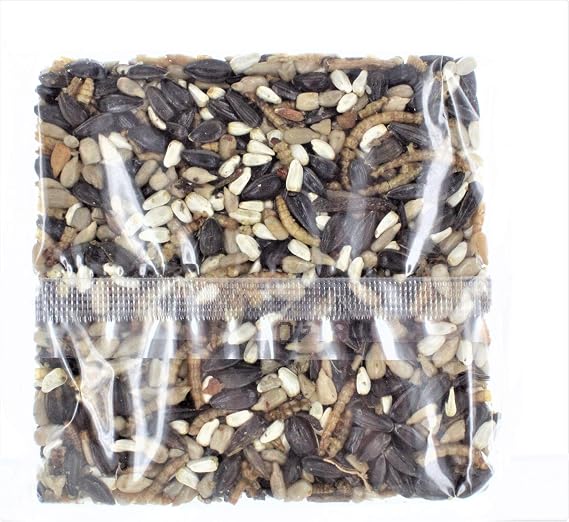 (Case of 6) Happy Hen Treats 6-Ounce. Square-Mealworm and Seed, 4.25 x 4.25 x 1.25 Inches