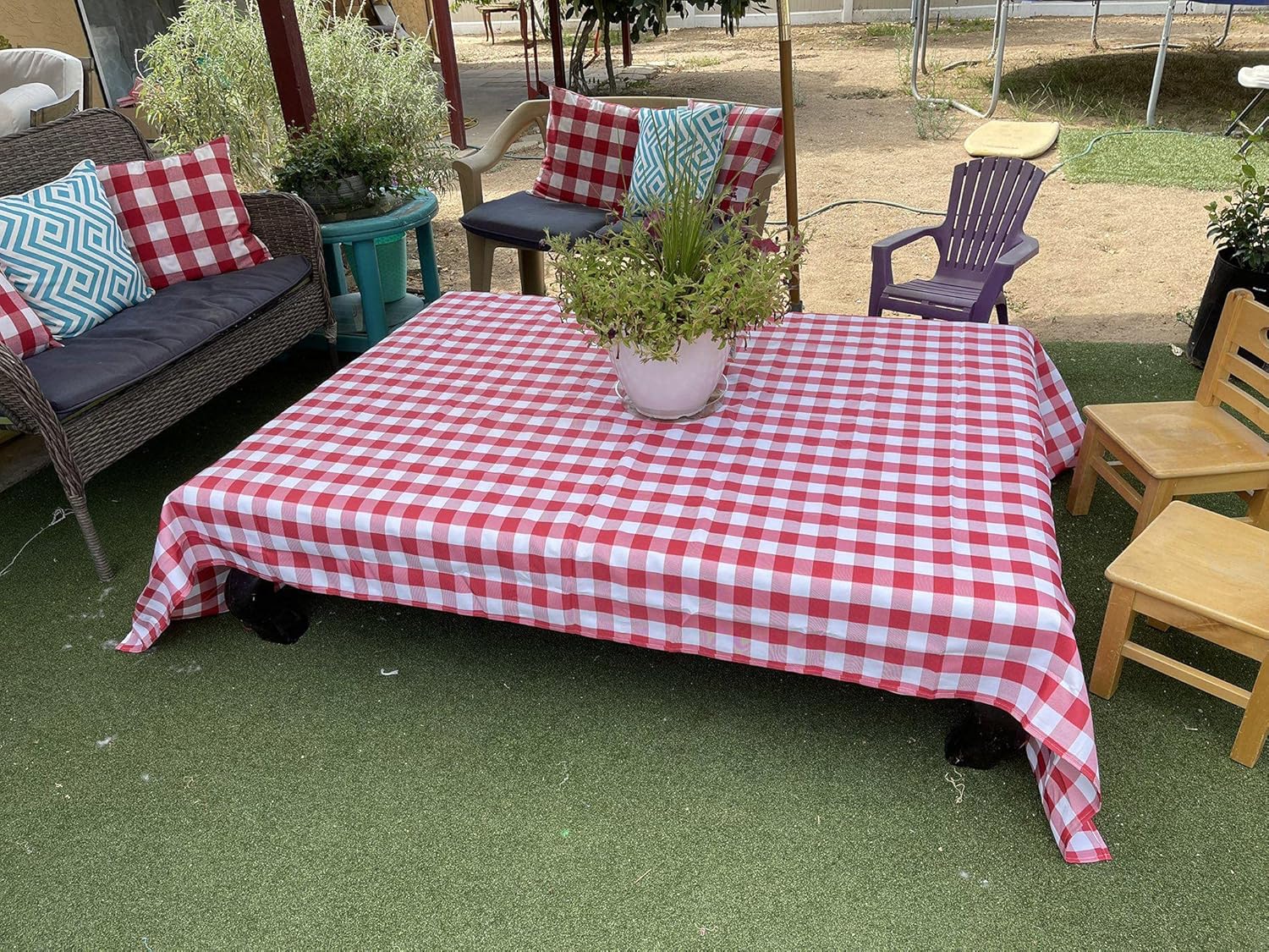 Promo Discount Up To 70% Off yuboo Red Gingham Tablecloth,60x102 Inches Red White Buffalo Check Overlay Table Cover for Rectangle and Oval Tables Buy 1 get 1 🔥 yuboo Red Gingham Tablecloth,60x102 Inches Red White Buffalo Check Overlay Table Cover for Rectangle and Oval Tables