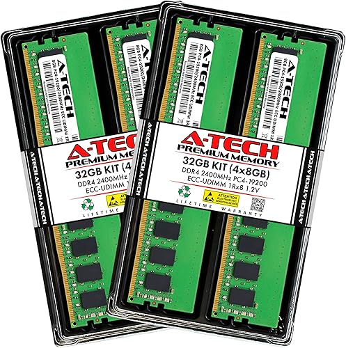 Miniatura 1 de A-Tech 32GB Kit (4x8GB) RAM for Supermicro Super X11SCD-F, X11SSD-F, X11SSH-F, X11SSM-F  DDR4 2400MHz PC4-19200 ECC UDIMM 1Rx8 ECC Unbuffered Server