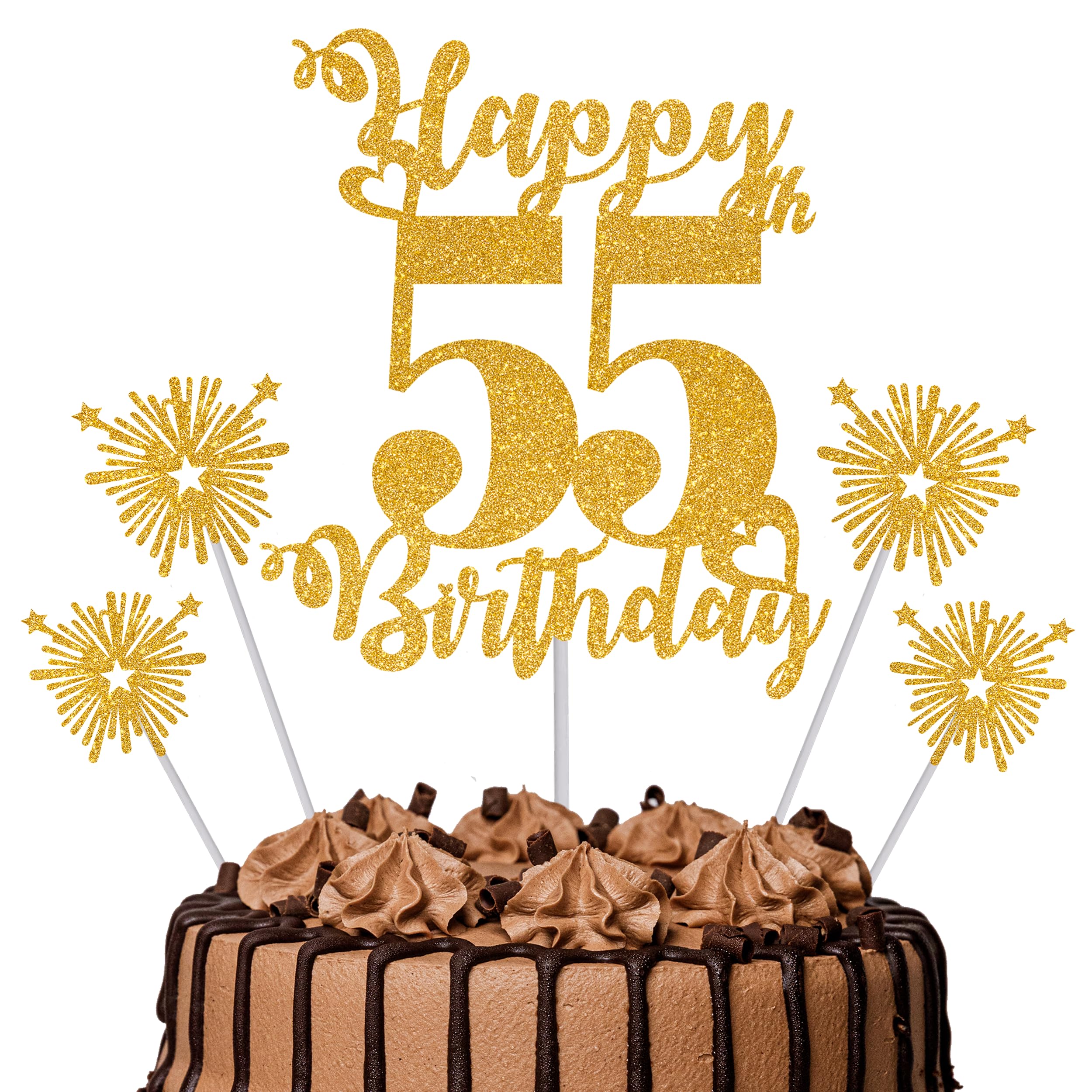Gold Glitter 96th Birthday Cake Topper Set – 5 Piece Premium Glitter Birthday Decoration & Party Supplies for Men, Women & Kids – 96th Birthday — view 68