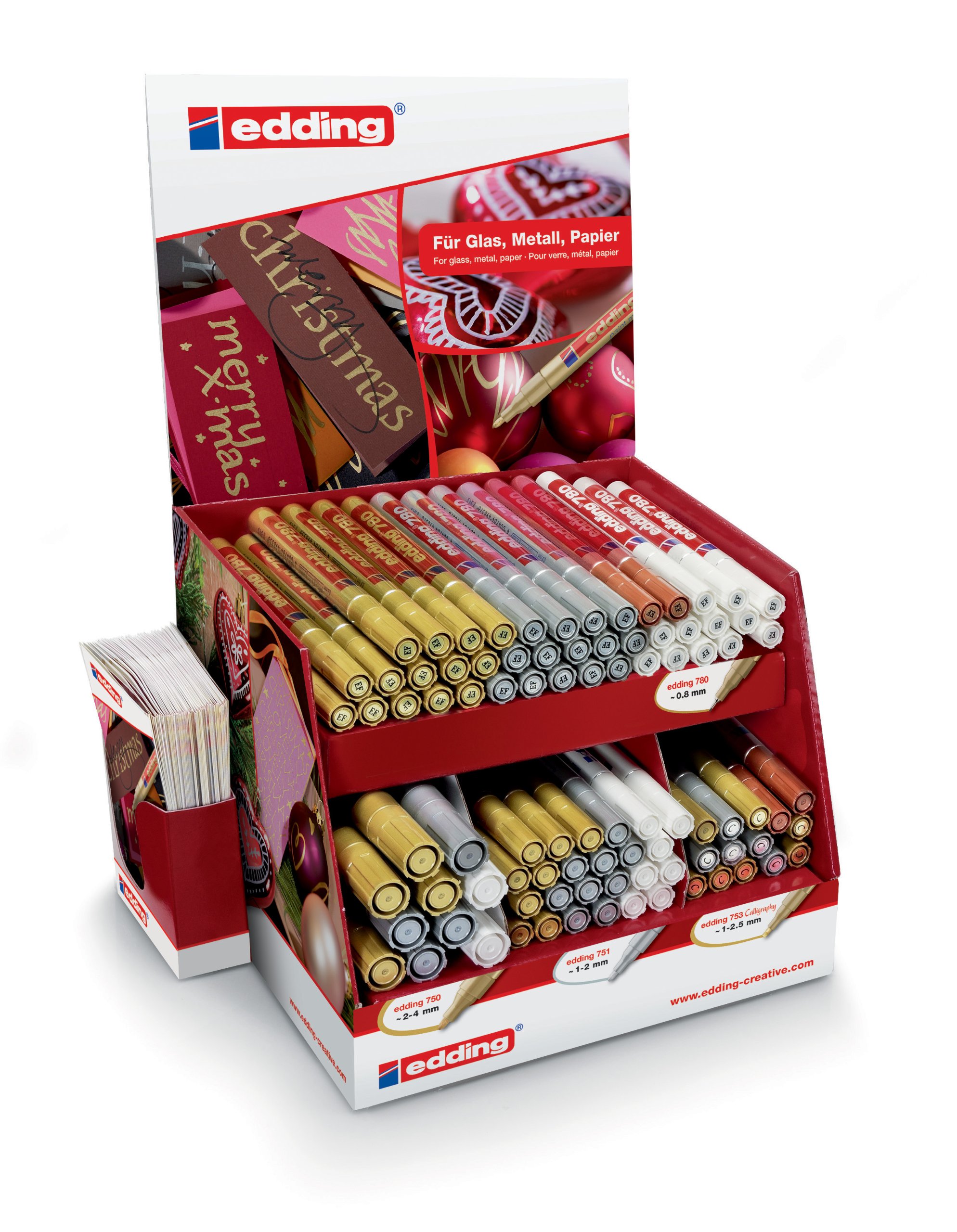edding 4-51134 Paint Marker Display 750/751/753/780, 90 -stück, Karton