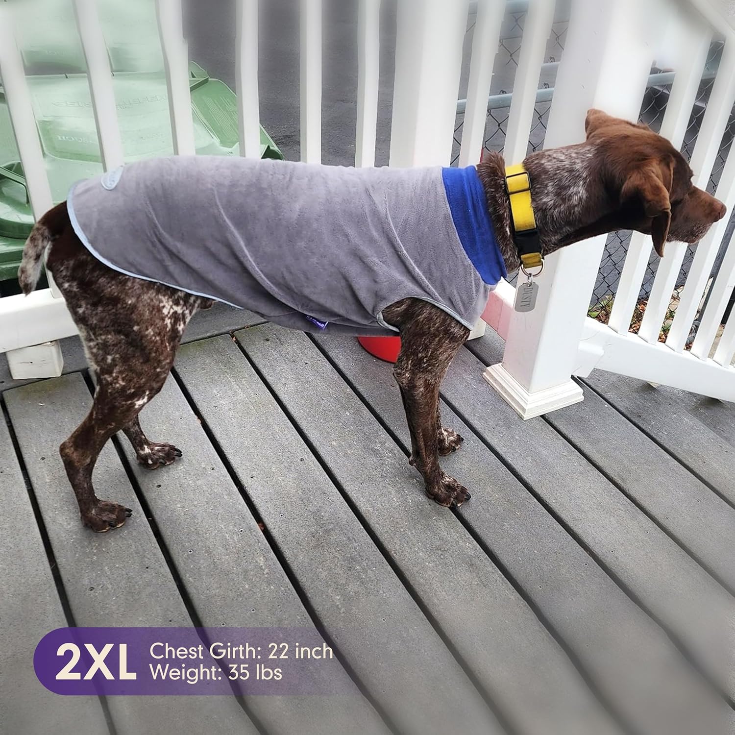 cyeollo 2 Pack Dog Sweater Fleece Vest Pullover Sweatshirt Reflective Lightweight Dog Clothes for Large Dogs Boy Girl Pet Apparel, Navy & Grey XXXL