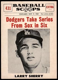 1961 Nu-Card Scoops # 431 Dodgers Take Series form Sox in Six Larry Sherry Los Angeles Dodgers (Baseball Card) EX Dodgers