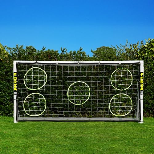 FORZA 8ft x 4ft Football Goal | Durable All Weather uPVC with Quick & Easy Assembly - Optional Target Sheet, Football & Carry Bag - Ideal for Home Gardens and Clubs (Goal & Target Sheet)