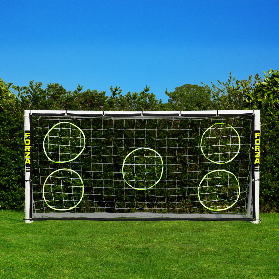 FORZA 8ft x 4ft Football Goal | Durable All Weather uPVC with Quick & Easy Assembly - Optional Target Sheet, Football & Carry Bag - Ideal for Home Gardens and Clubs (Goal & Target Sheet)