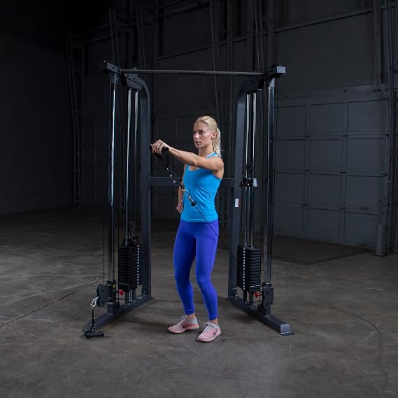 Body-Solid Powerline Cable Crossover Exercise Machine for Home & Commercial Gym, Functional Training Center with Dual Weights Stack for Cable Workout