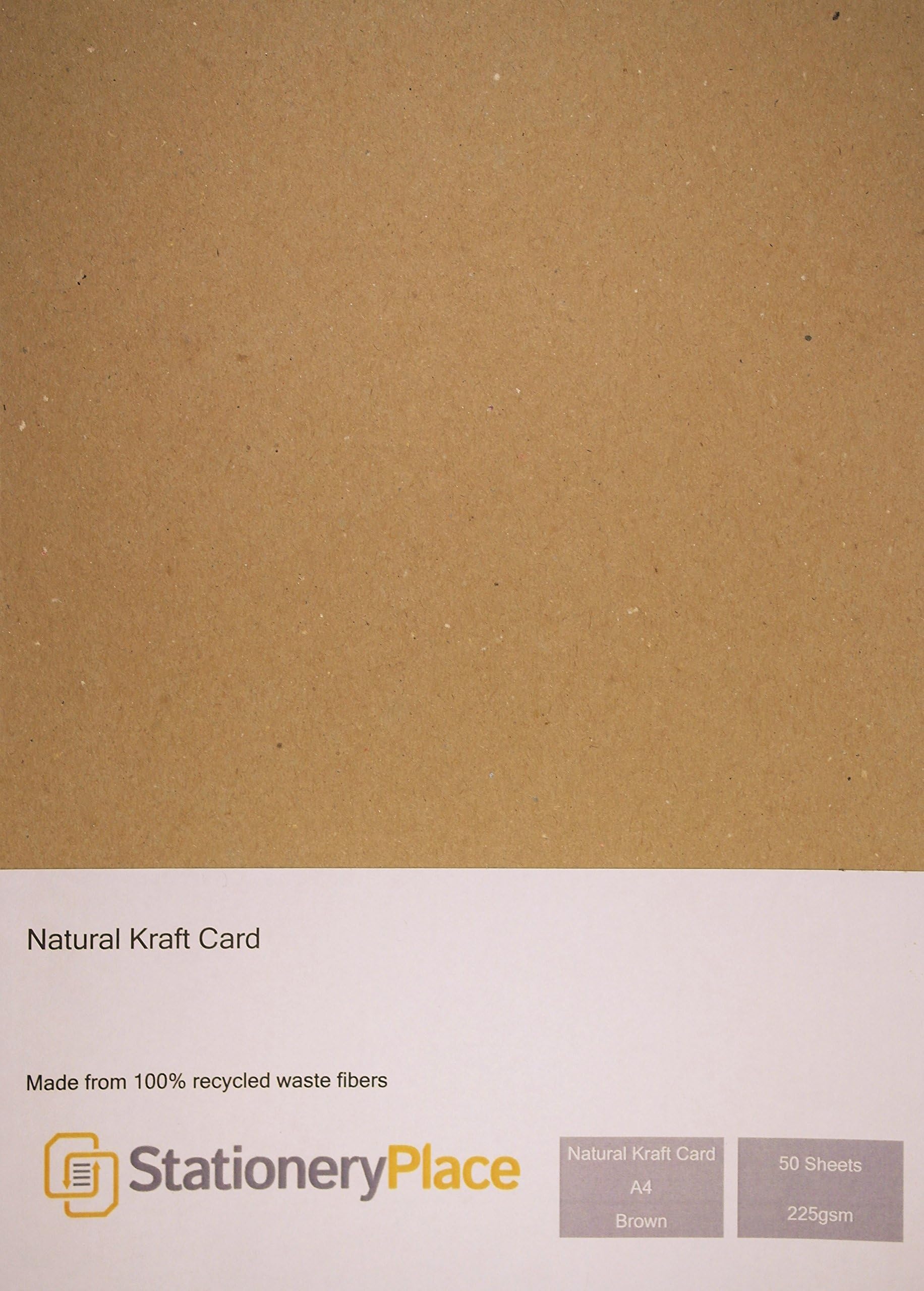 Stationery Place Natural Kraft Card A4 225gsm 50 Sheet Pack