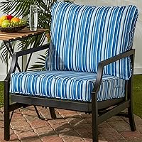 Vista 2 de Greendale Home Fashions 2-Piece Outdoor Deep Seat Cushion Set, Steel Blue Stripe