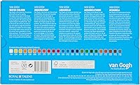 Vista 4 de Van Gogh Juego de pintura de acuarela, caja de madera, 24 medias pastillas + 3 accesorios