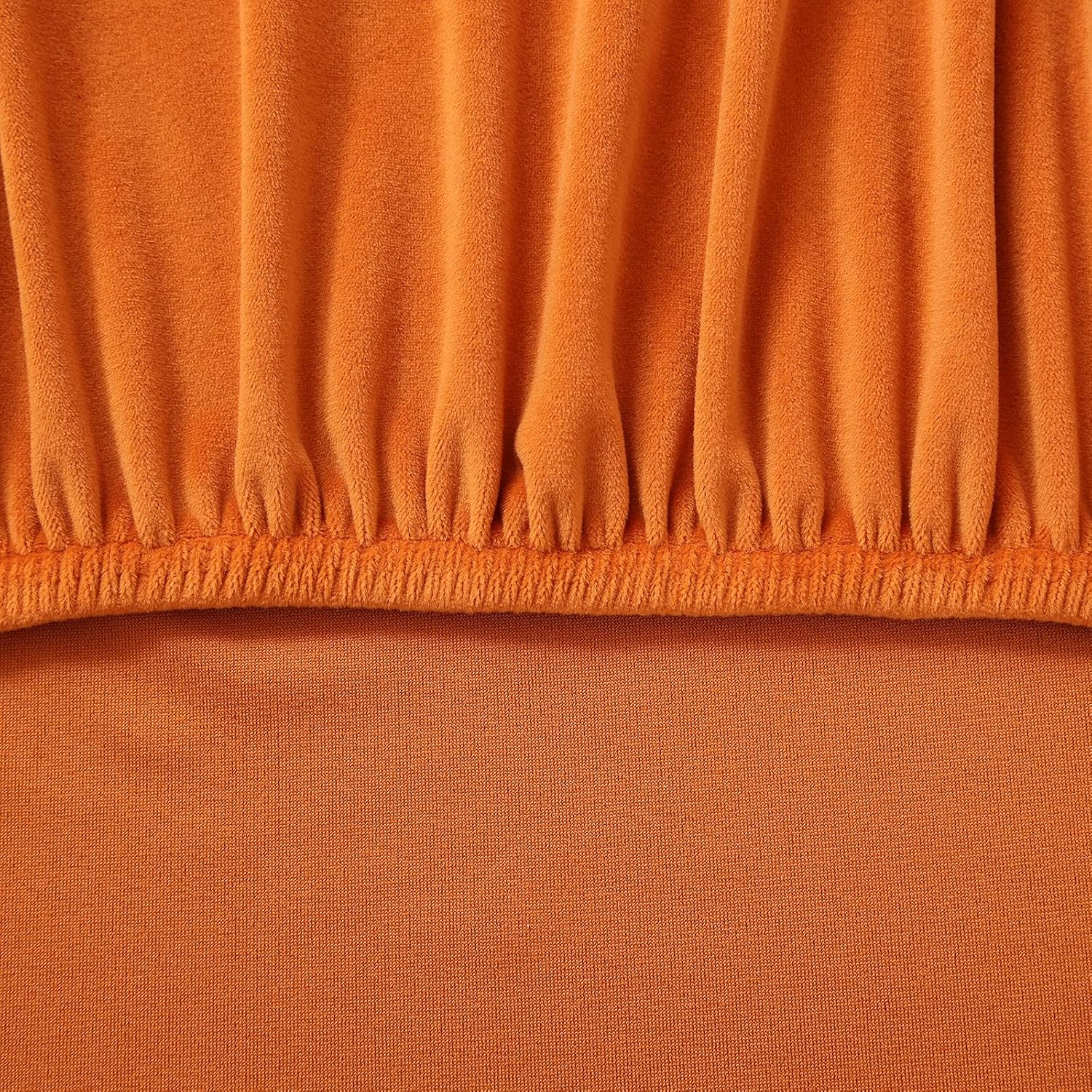 MIFXIN Armless Accent Chair Covers Velvet Stretch Soft Slipcovers for Slipper Chair Without Arms Washable Chair Sofa Couch Furniture Protector Cover for Living Room Bedroom Hotel (Orange, 1 Pack)