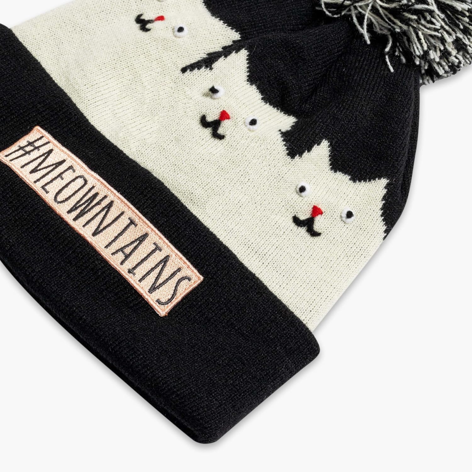 Turtle Fur Kids Girls #Meowntains Knit Cuff Pom Beanie