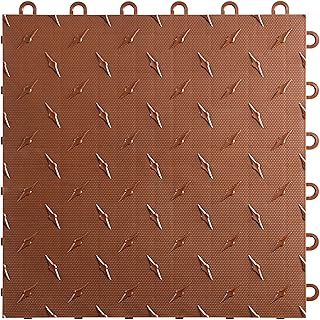 Speedway Garage Floor Diamond Tile, 12 x 12-Inch, Brown, 10-Piece Set