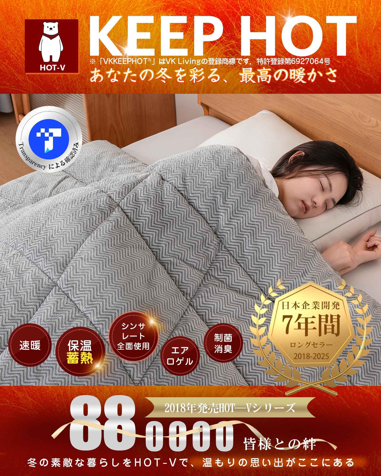 Amazon｜VK Living 掛け布団 【シンサレート＋宇宙服断熱素材