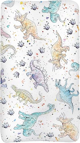 Miniatura 7 de Juego de guardería de dinosaurios, diseño único de dinosaurios en acuarela, regalo de decoración de ropa de cama para