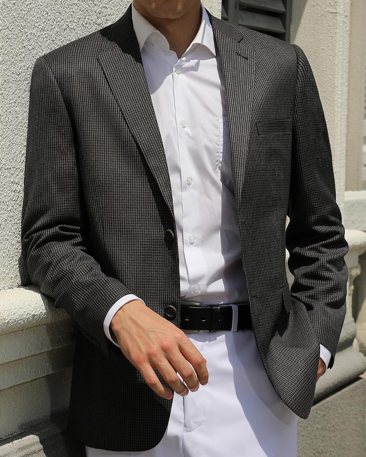 P&L Men's Classic Fit Houndstooth Blazer Sport Coat 2 Button Casual Jacket for Business, Party & Travel - Image 2