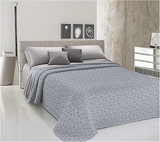 HomeLife Copriletto Singolo Cotone Primaverile/Estiva Made In Italy [170x280] | Coperta Cotone per Letto Singolo Leggera e Colorata | Copri Letto Traspirante Fantasia Roselline | Blu
