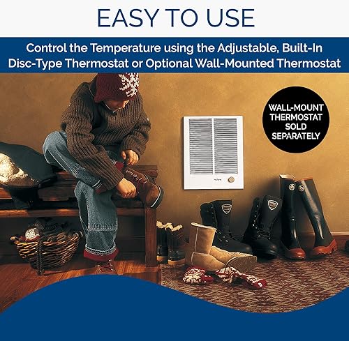 Miniatura 3 de Broan-NuTone, Calentador de pared blanco 198 de alta capacidad, rejilla pintada, 40002000 vatios 240 VAC, 20004000