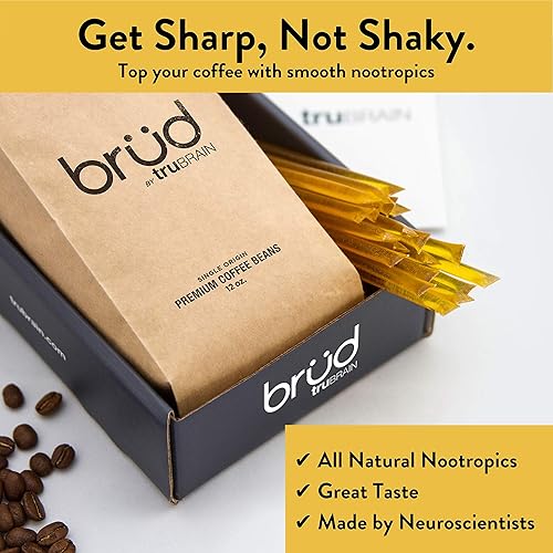 TruBrain Potenciador de café nootrópico: enfoque, energía, claridad. Nootrópicos de rápida absorción | Potenciadores cerebrales | Mejora la memoria
