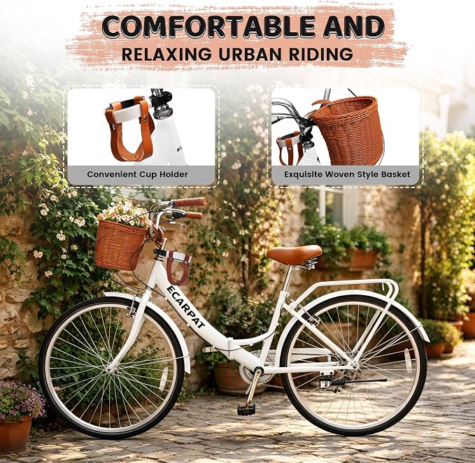 Bicicleta playera plegable de 26 pulgadas para mujer miniatura 7
