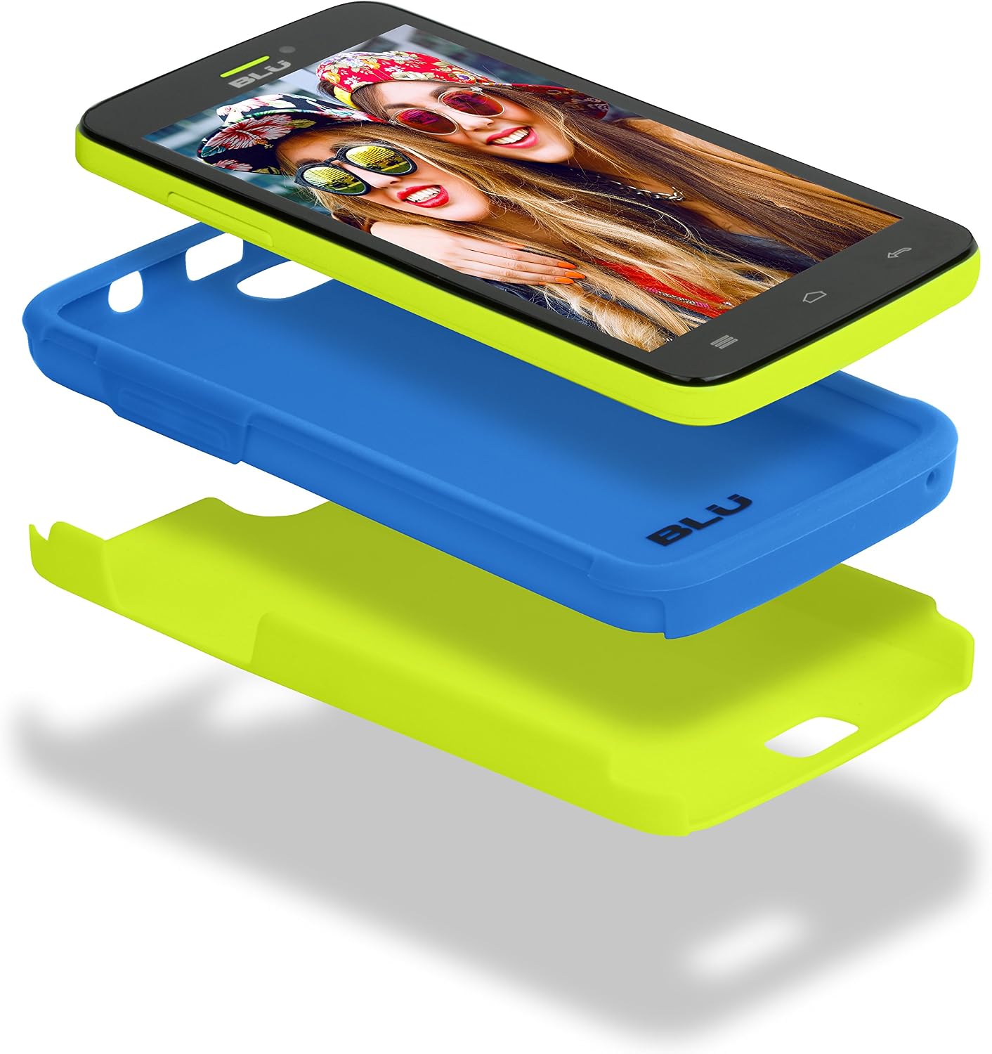 BLU ArmorFlex PC+silicon case for Studio 5.0C and Studio 5.0CE - Carrying Case - Retail Packaging - Neon Yellow+Blue