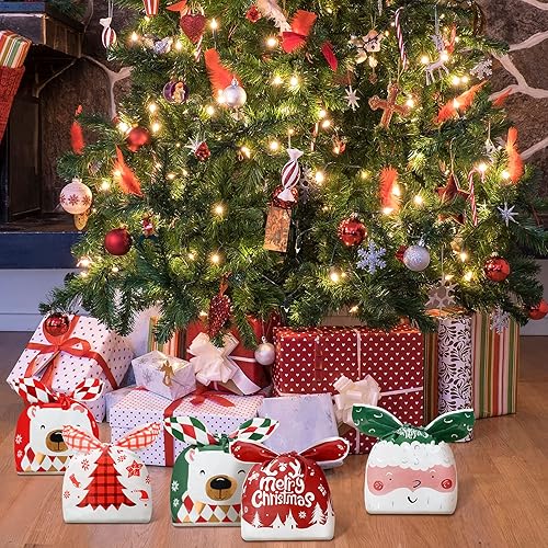 Miniatura 4 de 120 bolsas de dulces de Navidad – Bonitas galletas de Navidad, 6 estilos