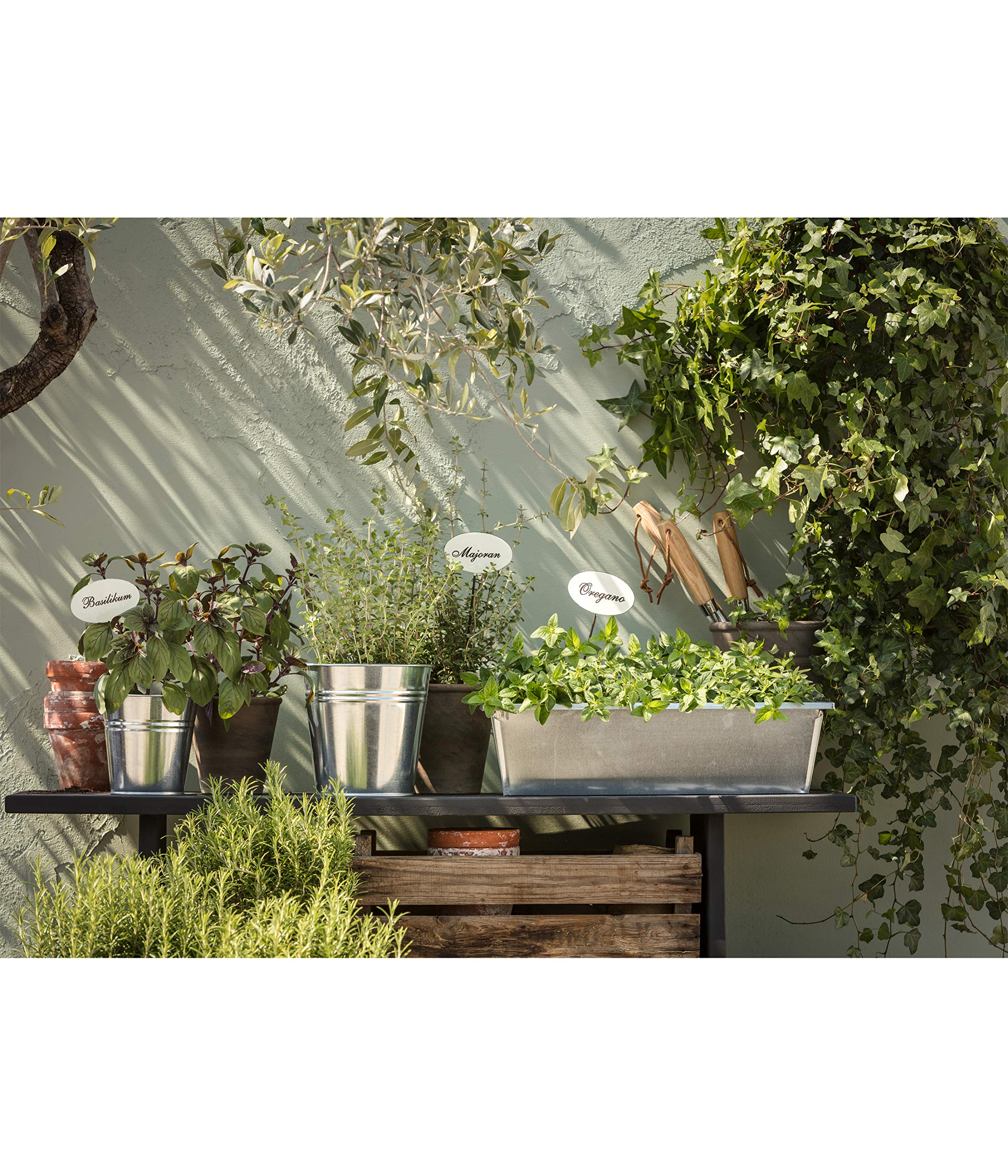 Dehner Pflanzgefäß, Blumenkasten, ca. 50 x 17 x 13 cm, Metall, silber Garten