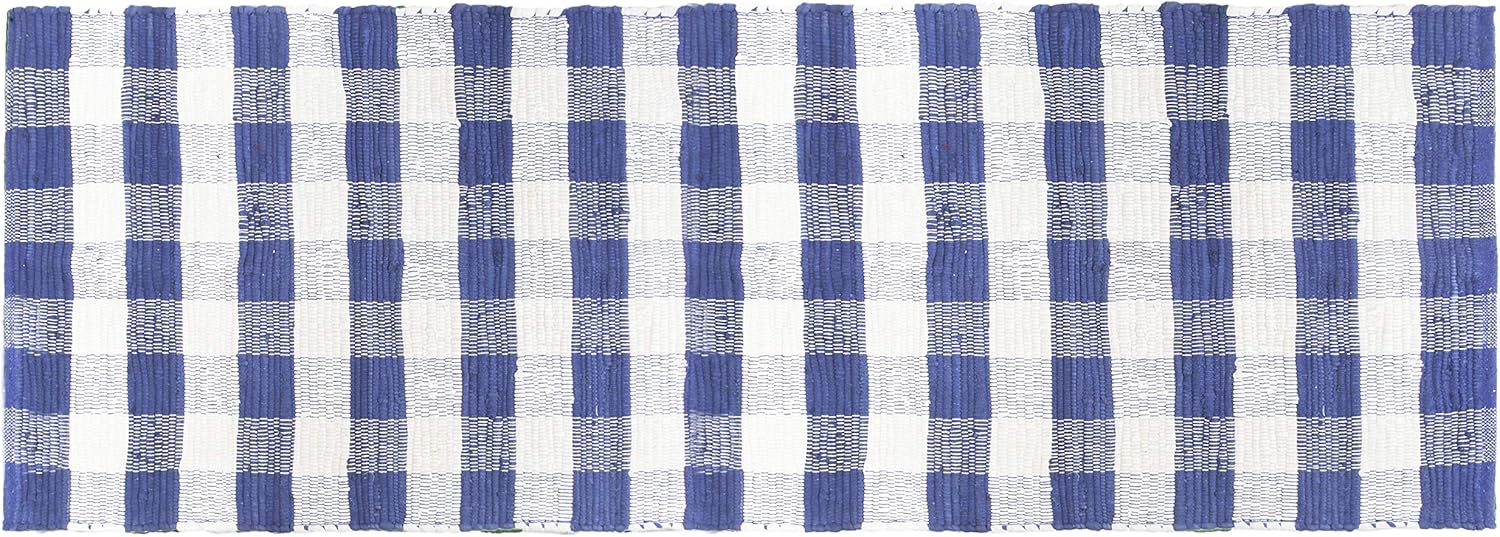 GLAMBURG Cotton Reversible Area Runner Rug 2' x 6' for