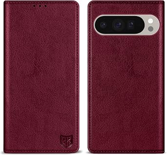 for Google Pixel 10 Pro XL Wallet Case with [RFID Blocking] Card Slot Stand Strong Magnetic Leather Flip Fold Protective Phone Case for Google Pixel 10 Pro XL Case WalletWine Red-6.8 inch