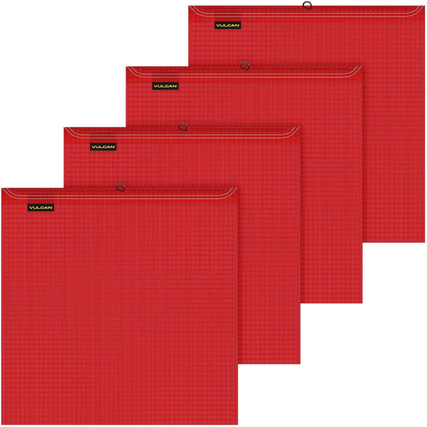 VULCAN Safety Flag with Wire Loop - Bright Red - Vinyl Coated Polyester Construction - 18 Inch x 18 Inch - 4 Pack